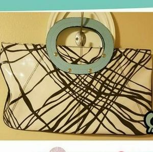 Large Black & White Clutch